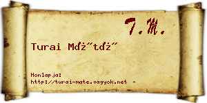 Turai Máté névjegykártya