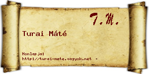 Turai Máté névjegykártya
